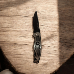 7357 Cuchillo Camping Estrella Plateada en Blister