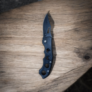 7356 Cuchillo de Camping Negro en Blíster