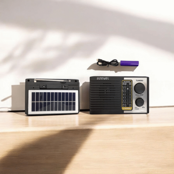 7877 Radio AM/FM Solar SEVEL Recargable con Panel Solar