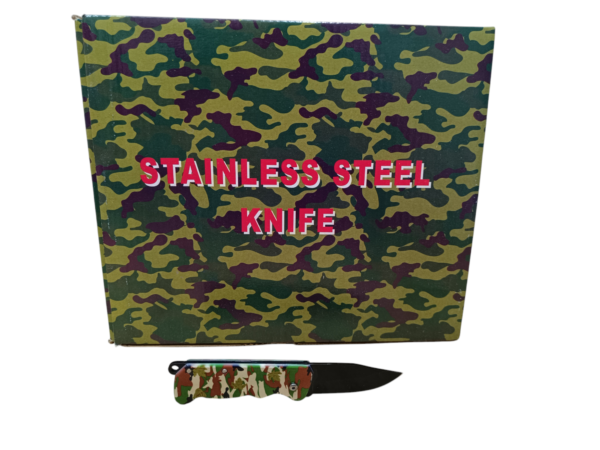 7384 Cuchillo Camping Camuflado Marrón en Blister - Imagen 4