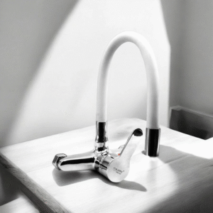 7686 Monocomando Cocina 20cm Liso Blanco