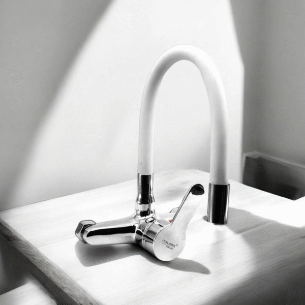 7686 Monocomando Cocina 20cm Liso Blanco