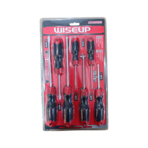 4554 Set 7 Destornilladores Negro y Rojo WISEUP