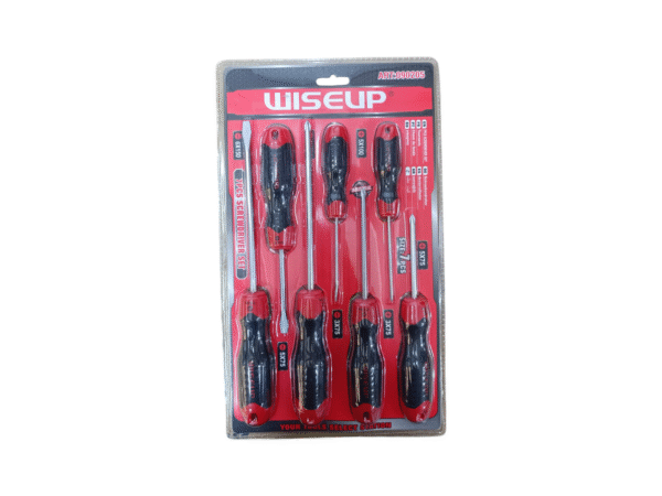 4554 Set 7 Destornilladores Negro y Rojo WISEUP