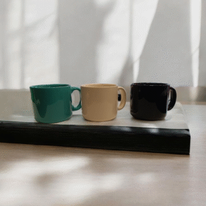 4073 Taza bicolor lisa de ceramica 10cm x 9cm alto