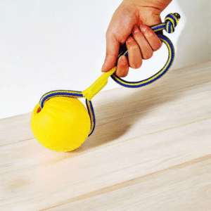 6996 Pelota Amarilla y Trenza Pet Toy