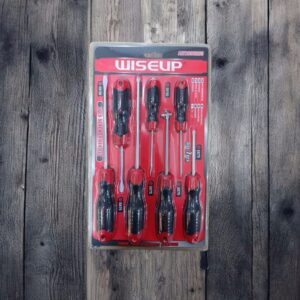 4554 Set 7 Destornilladores Negro y Rojo WISEUP