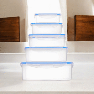 4134 Set 5 tuppers rect hermeticos plast (5053) 27,23,2