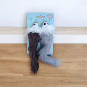 6987 Set 2 Ratones Pelo Largo Tela PET TOY