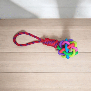 6993 Atomo Goma con Cascabel y Trenza (32cm) PET TOY