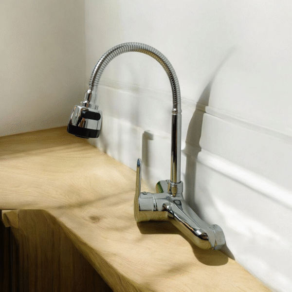 7455 Monocomando 20cm Flexible Plateado Roceta