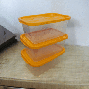 4119 Set 3 tuppers rect. plastico 23x9.5x16cm