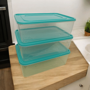 4121 Set de 3 tuppers rect plastico 19x9cm
