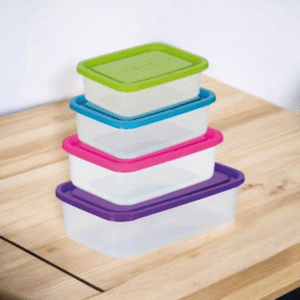 4123 Set 4 tuppers rect plast  23,20,17, 13,5cm