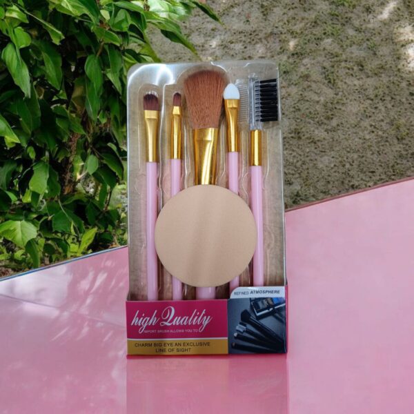 4125 Set de pinceles y esponja para maquillaje 6 Pzas