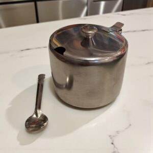 1640 Azucarero metal c/cuchara