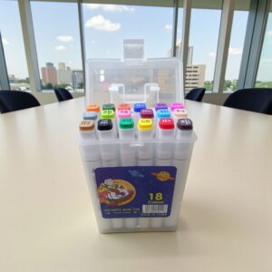 3917 Set de 18 marcadores colores doble punta en estuche