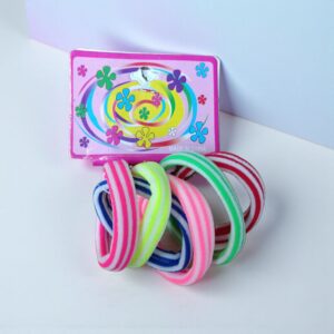 2896 Set 6 gomitas p/pelo colores rayas chicas 5cm