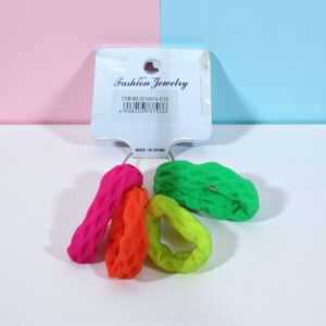2913 Set 4 gomitas p/pelo colores estriadas 5cm (venta mínima 12 unidades