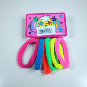 2892 Set 6 gomitas p/pelo colores lisas finas 7cm