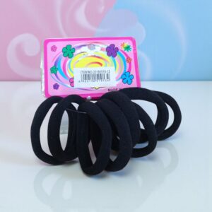 2894 Set 8 gomitas p/pelo negras 4cm(vta minima 12 unidades)