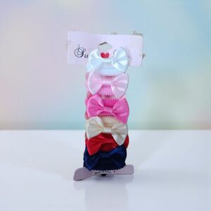 2938 Set 12 gomitas p/pelo colores 4cm (6 moños y 6 lisas)(venta mínima 12 unidades)