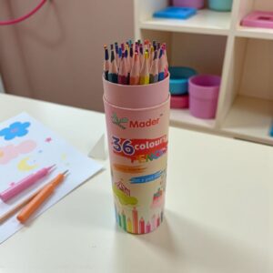 4166 Set tubo 36 lápices largos colores