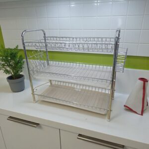 3385 Escurre platos metalico triple de 43x25x50cm