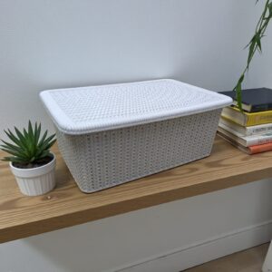 3202 Canasto plástico con tapa 41x27x15cm