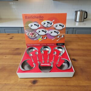 9565 Juego para postre en caja 12 pzs (compoteras y cuharas) acero Barichello