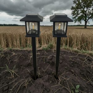 8133 Estaca Solar LED Jardín Cuadrado (37cm de alto) venta minima 2 unidades