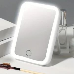 4311 Espejo rectangular luz led 19.5x14cm recargable 3 modo