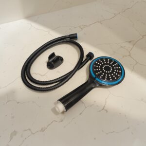 7417 Kit de Ducha Negro Aro de Colores Pro en Blister