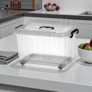 4431 Caja plástica con tapa y ruedas 20 Lts