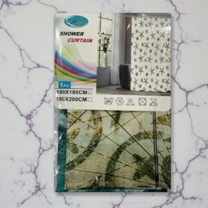 4446 Cortina para baño símil tela estampada 180x180cm
