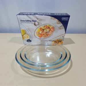 4457 Set 3 asaderas vidrio horno 0.7, 1.6 y 2lts
