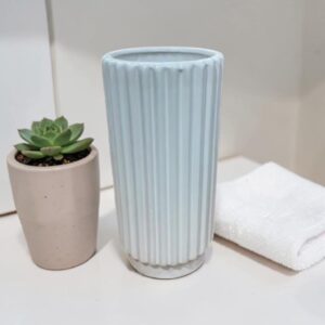 45007 Florero cerámica cilindro con diseño 120×9,5cm