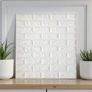 45017 Lámina autoadhesiva diseño ladrillo blanco 70x77cm