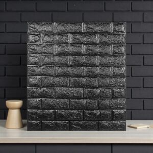 45018 Lámina autoadhesiva diseño ladrillo negro 70x77cm