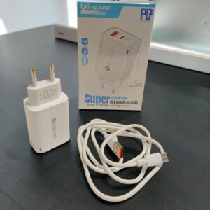 8205 Ficha USB y C con Cable Tipo C (Cargador 65W Con LED)